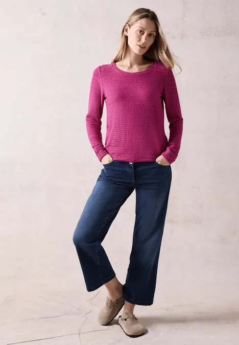 Strukturiertes Cosy Shirt jewel pink melange