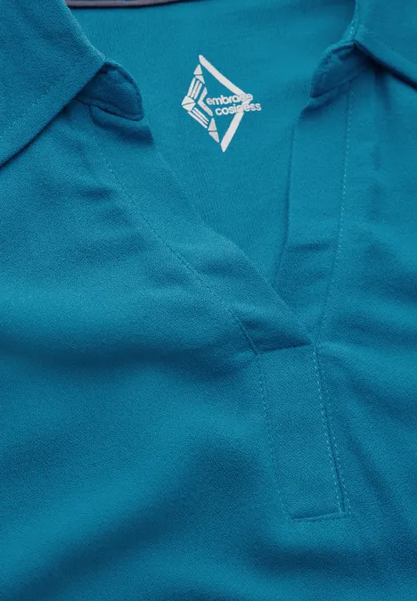 Blusenshirt mit Materialmix celestial aqua blue