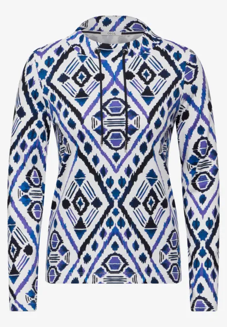 Langarmshirt mit Print vanilla white