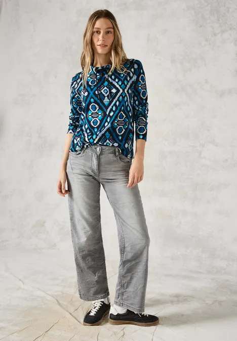 Langarmshirt mit Print deep charcoal grey