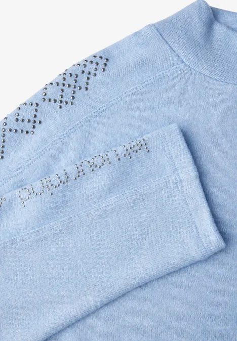 Langarmshirt mit Glitzer whisper blue melange