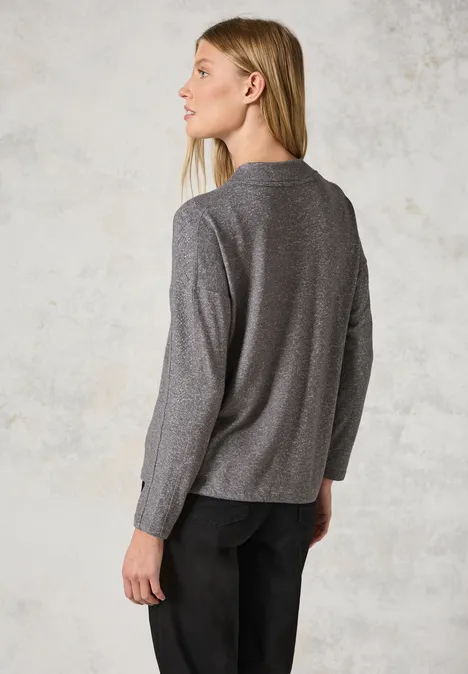 Langarmshirt mit Glitzer platinum grey mel.