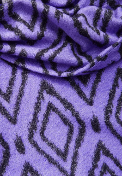 Flauschiges Shirt mit Print lilac melange