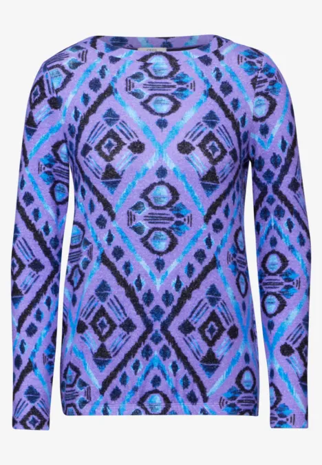 Flauschiges Langarmshirt lilac melange