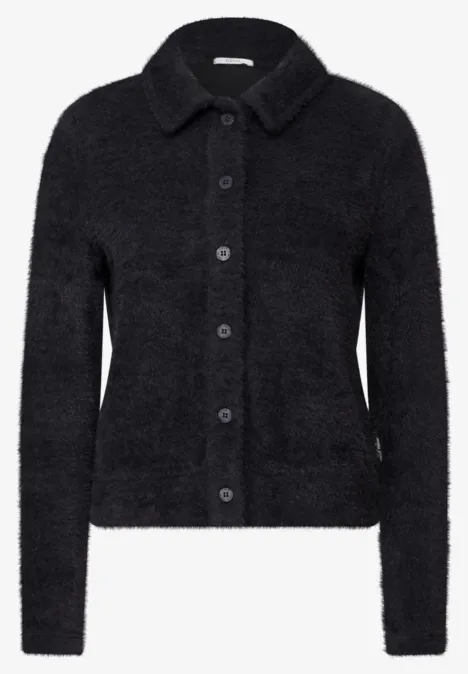 Federgarn-Cardigan deep charcoal grey Federgarn-Cardigan deep charcoal grey