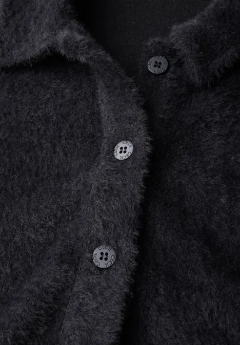 Federgarn-Cardigan deep charcoal grey Federgarn-Cardigan deep charcoal grey