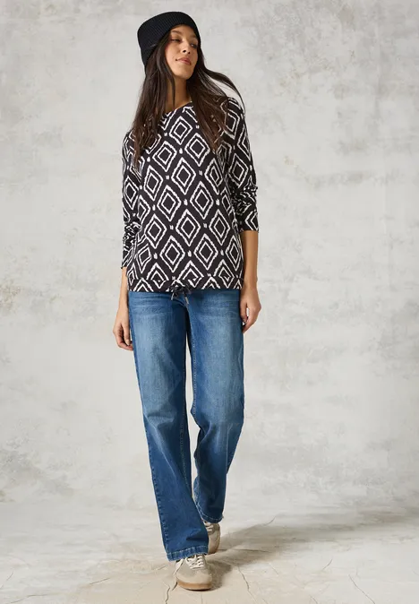 Bedrucktes Langarmshirt deep charcoal grey