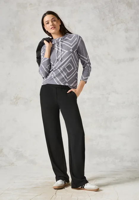 Jaquard-Shirt platinum grey mel.