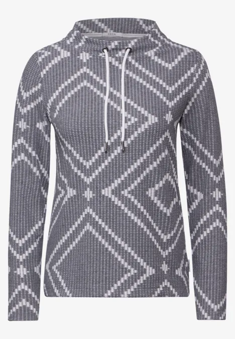 Jaquard-Shirt platinum grey mel.