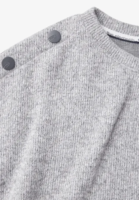 T-shirt chiné avec boutons platinum grey mel.