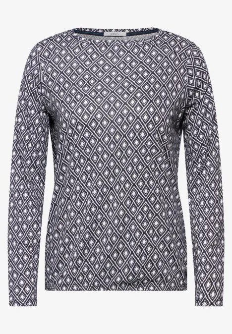 Shirt mit U-Boot-Ausschnitt deep charcoal grey