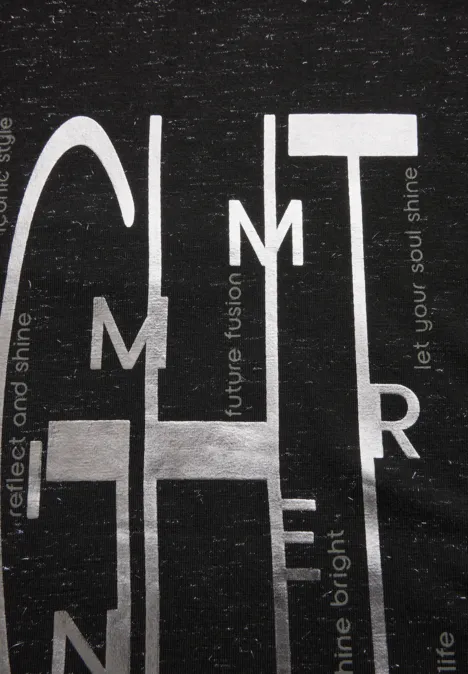 Shirt mit Artwork black melange