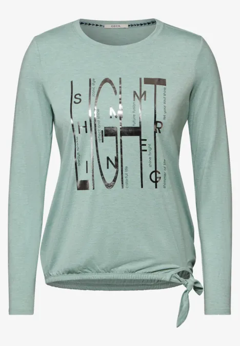 Shirt mit Artwork glaced green melange