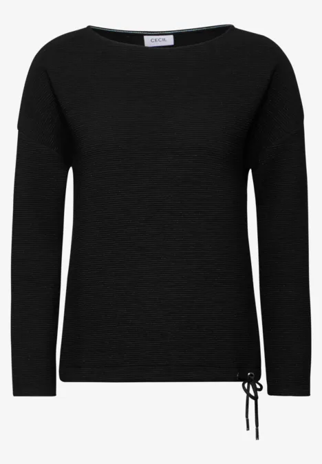 Glitzerndes Ottoman Shirt Black