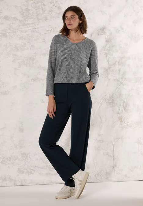 Melange-Look Ottoman Shirt flint grey melange