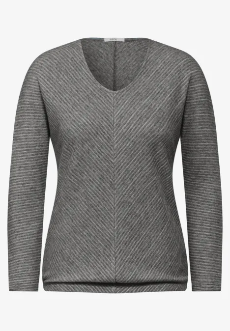 Melange-Look Ottoman Shirt flint grey melange
