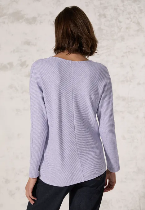 Melange-Look Ottoman Shirt gentle lilac melange