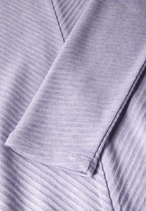Melange-Look Ottoman Shirt gentle lilac melange