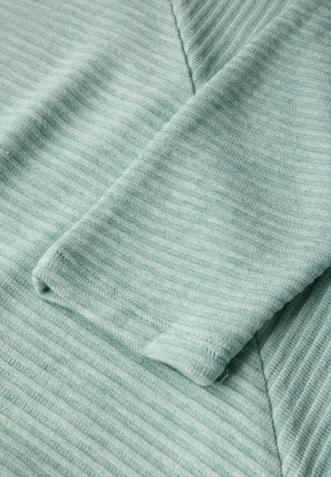 Melange-Look Ottoman Shirt glaced green melange