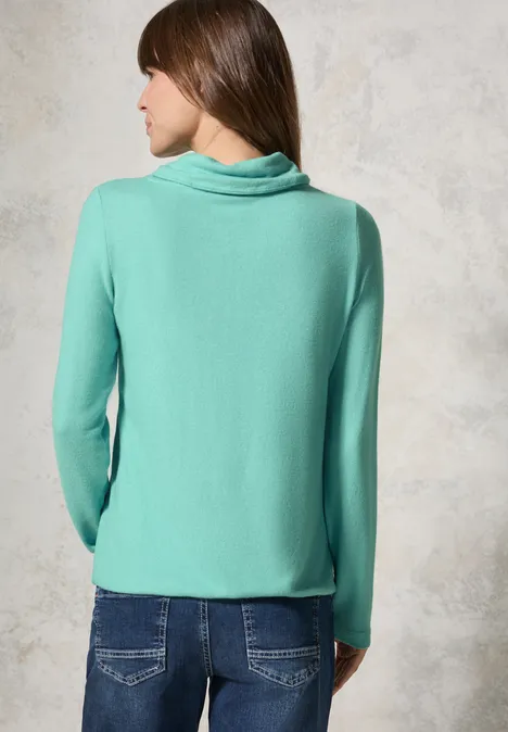 Shirt mit Schalkragen aventurine green melange