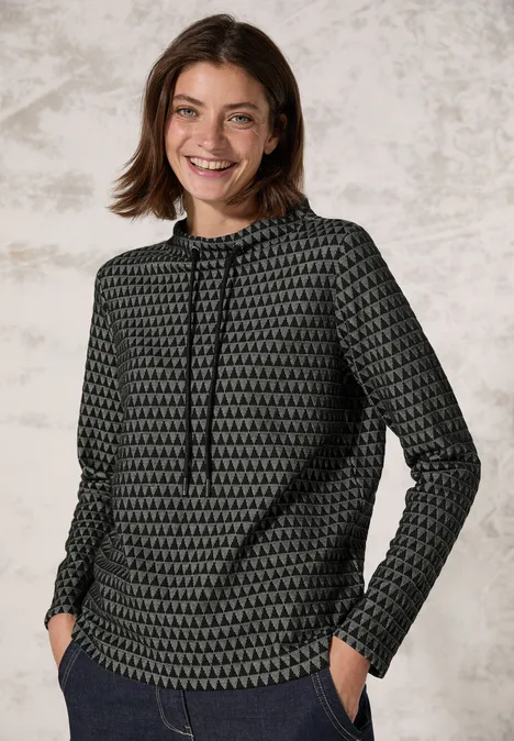 Two-Tone Jaquard Shirt Black