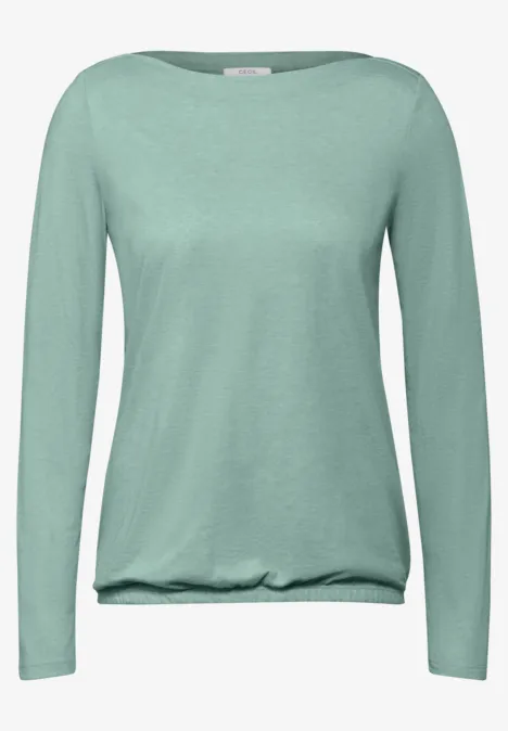 Shirt im Melange-Look glaced green melange