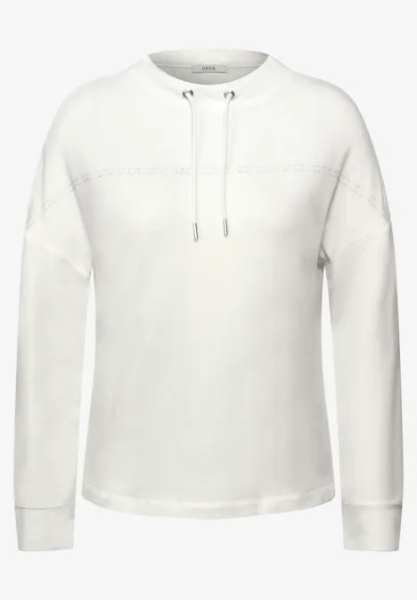 Shirt mit Folien-Wording vanilla white