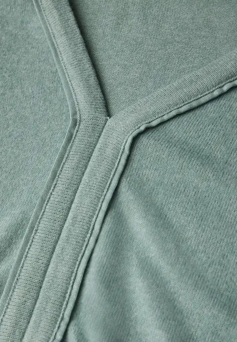 Shirt mit V-Ausschnitt glaced green melange