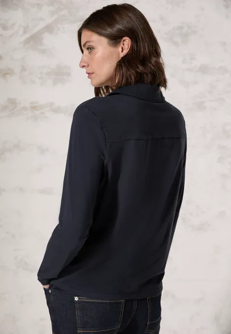Shirt mit Knopfleiste universal blue