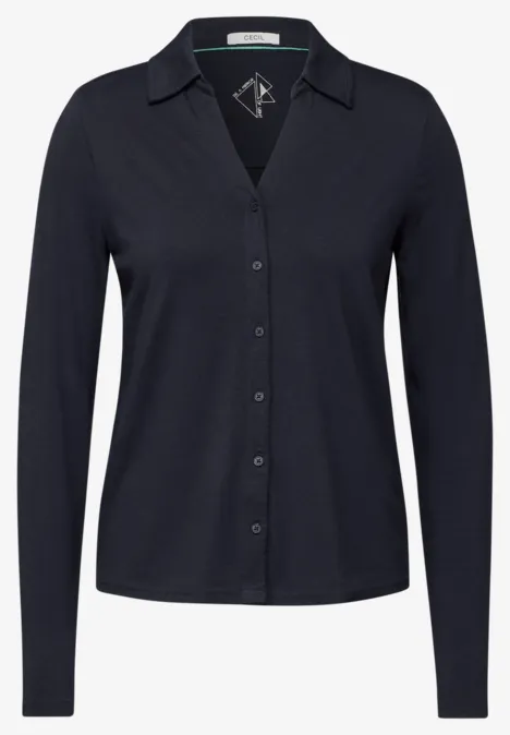 Shirt mit Knopfleiste universal blue