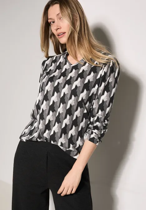 Gemustertes Shirt Black