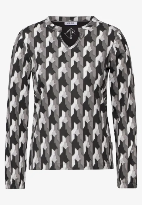 Gemustertes Shirt Black