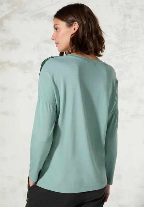 Gemustertes Shirt glaced salvia green