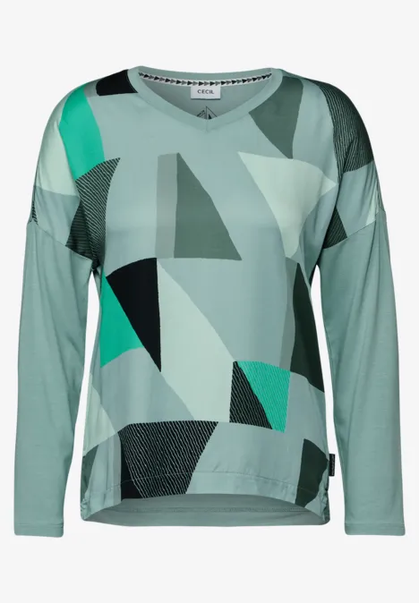 Gemustertes Shirt glaced salvia green