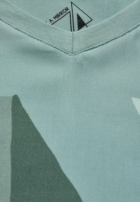 Gemustertes Shirt glaced salvia green