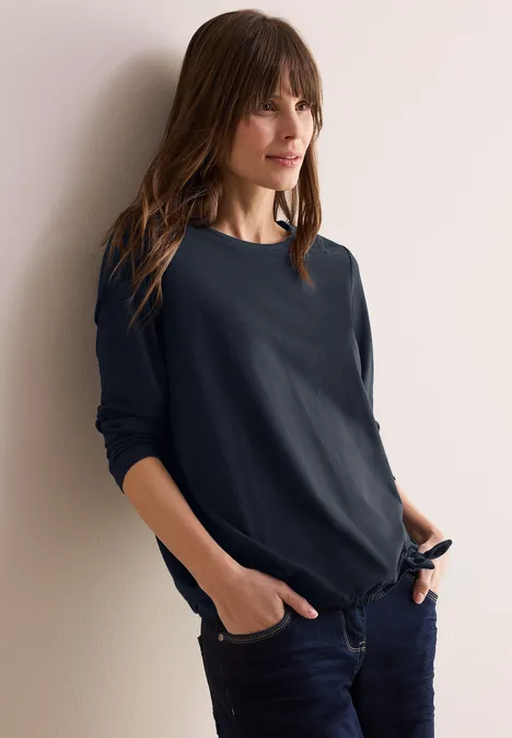 T-shirt avec nœud à l'ourlet universal blue