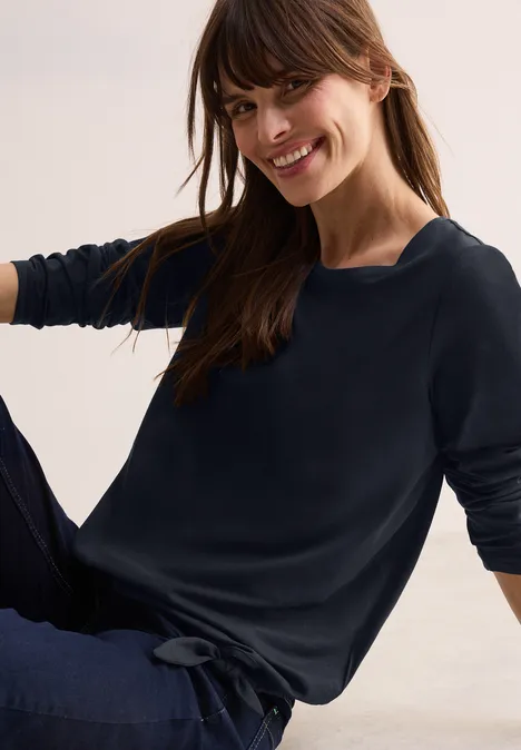 T-shirt avec nœud à l'ourlet universal blue
