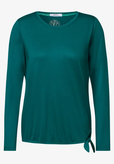 Shirt mit Knoten am Saum petrol green
