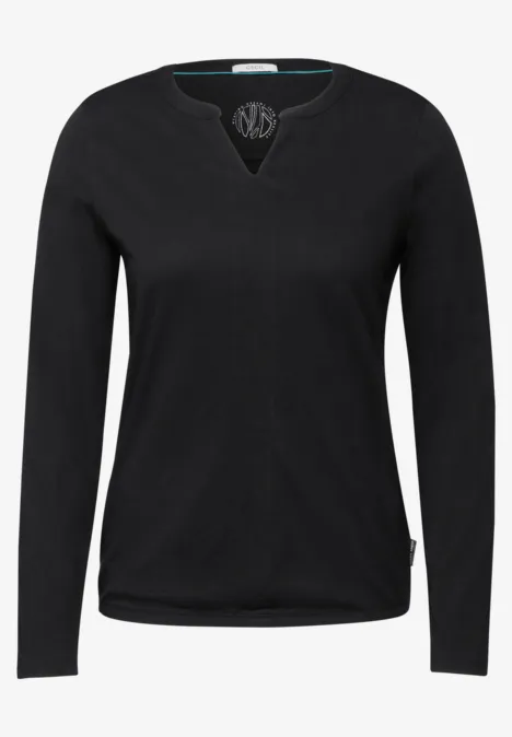 Shirt im Tunika-Look Black