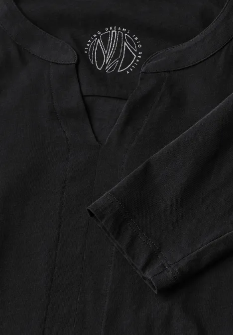Shirt im Tunika-Look Black
