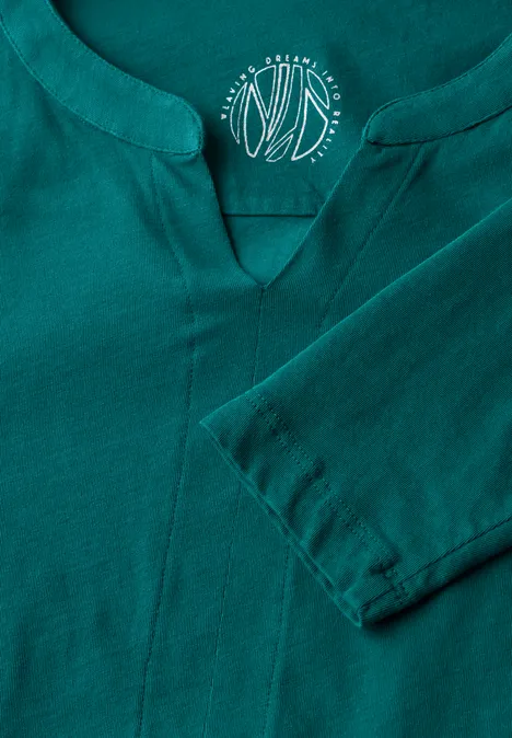 Shirt im Tunika-Look petrol green