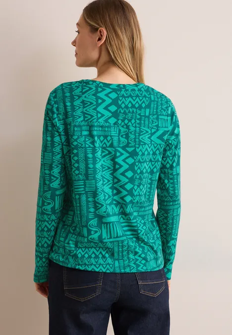 Shirt im Tunika-Look petrol green