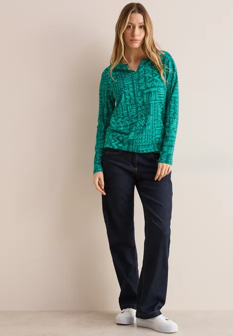 Shirt im Tunika-Look petrol green