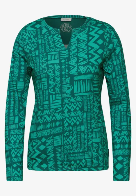 Shirt im Tunika-Look petrol green
