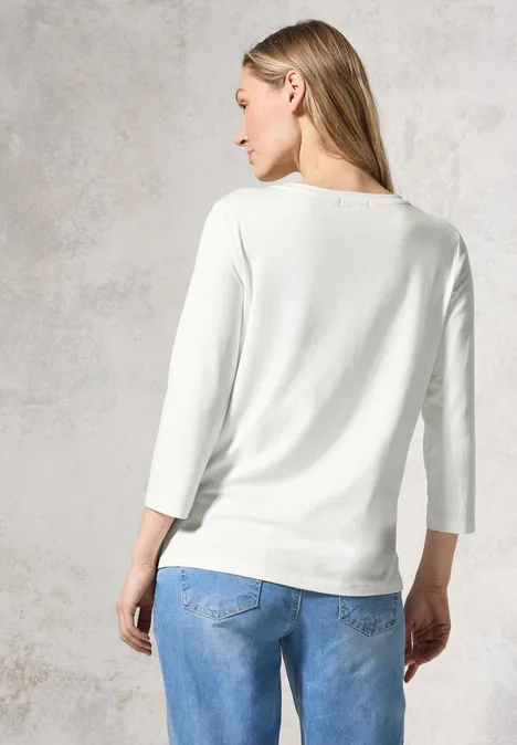 Shirt mit Glitzer-Motiv vanilla white