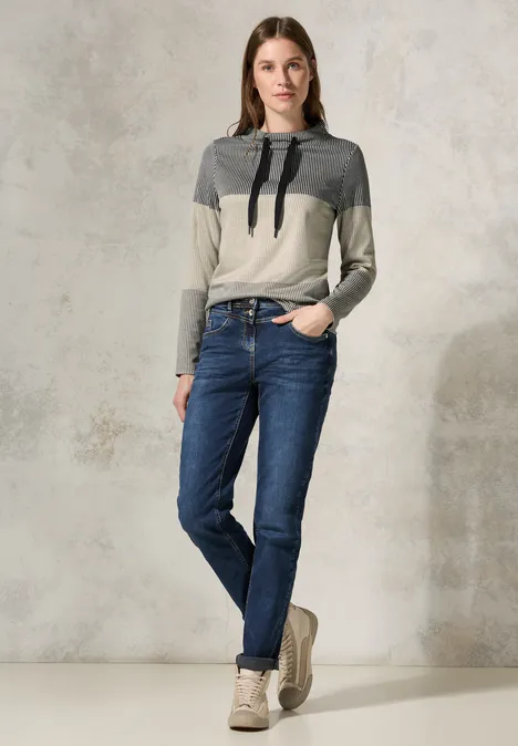 Gestreiftes Colorblock Shirt light hazel beige