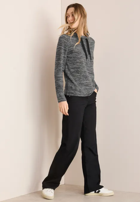 Langarmshirt black melange