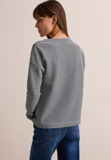 Streifenshirt mit Knöpfen universal blue