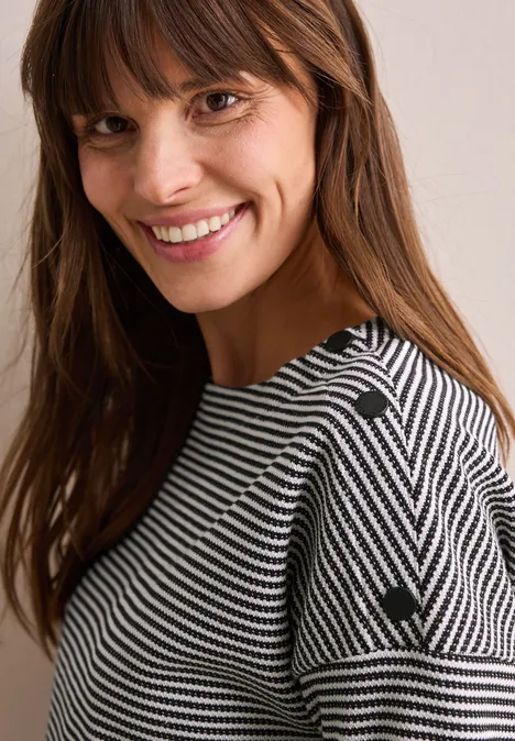 Streifenshirt mit Knöpfen universal blue