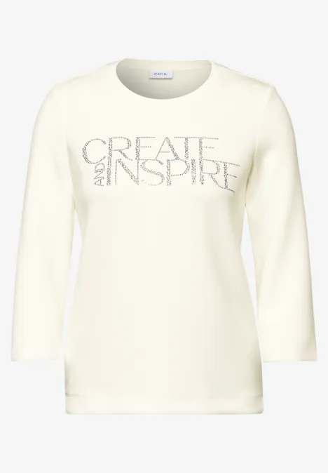 Softes Shirt mit Wording vanilla white